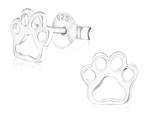 Laimons Mädchen Kids Kinder-Ohrstecker Ohrringe Kinderschmuck Hundepfote Pfote Pfötchen Tatzen in glanz aus Sterling Silber 925