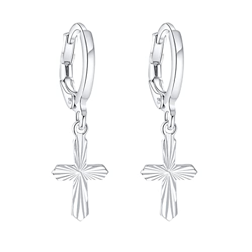 Mode Persönlichkeit Temperament Kreuz Ohrringe für Frauen Schmuck Geschenke 925 Sterling Silber Creolen Ohrringe