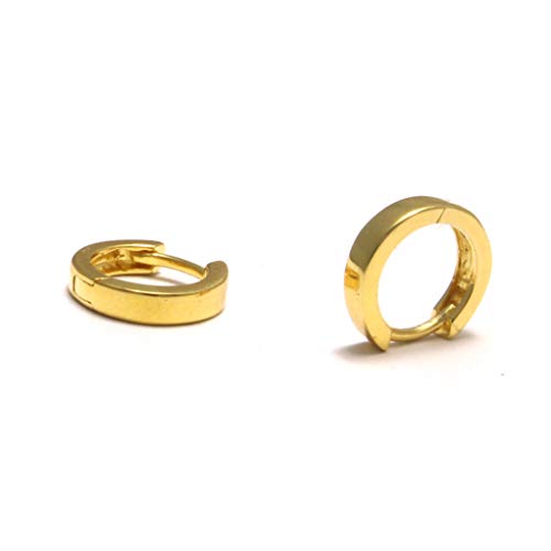 kleine runde Ohrringe als Echtgold vergoldete Creolen aus 925 Silber