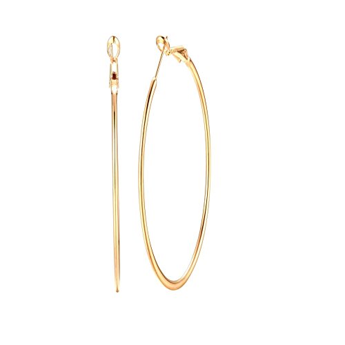 90mm Gold Große Creolen Ohrringe für Frauen Mädchen Edelstahl Große Huggie Reifen Hypoallergen für empfindliche Ohren Mode Schmuck
