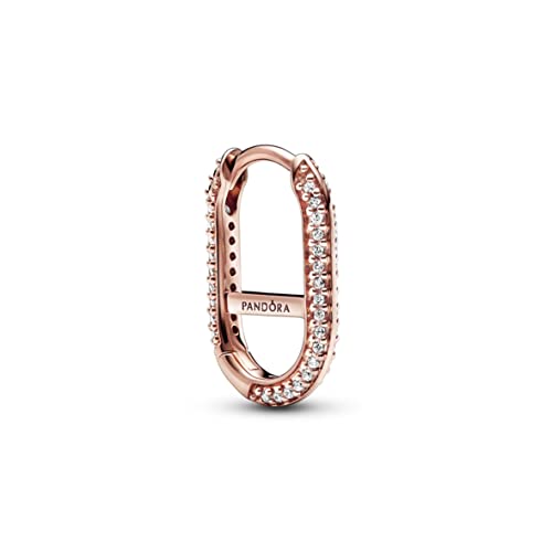 Pandora ME Pavé Link-Ohrring mit rosévergoldeter Metalllegierung mit Cubic Zirkonia, Kompatibel mit Pandora ME, Höhe: 16,7mm, 289682C01