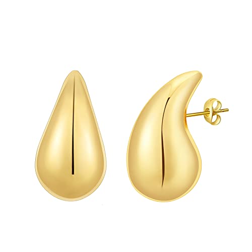 Rajputana Dupes Ohrringe Drop Earrings Chunky Gold Earrings for Women Teardrop Tropfen Ohrringe Vergoldet für Frauen Mädchen Mode Trendy lightweight Hypoallergenic Schmuck