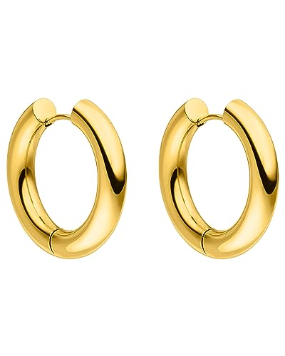 PURELEI® Glamorous Ohrringe (Gold) – Damenohrringe aus langlebigem Edelstahl – Wasserfeste Ohrringe Damen – 2,8 cm Durchmesser – Modeschmuck für deinen individuellen Look