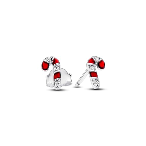 Pandora Moments Funkelnde Rote Zuckerstangen Ohrringe aus Sterling Silber mit Zirkonia, 292996C01