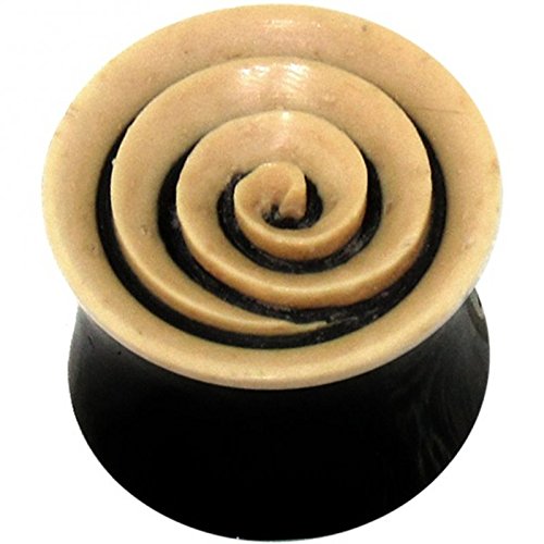 Chic-Net Bio Kokos-Schale Horn Plug Flesh Tunnel Organic Expender Tribal Holz Plugs Ohrring Piercing 16 mm
