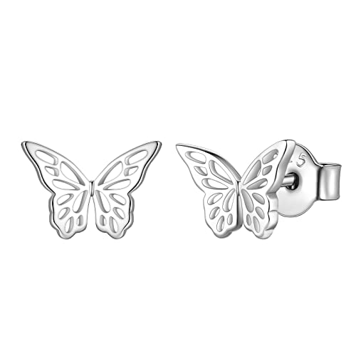 FindChic Paar Schmetterlinge Ohrstecker Damen Mädchen Kinder aus 925 Sterling Silber Chirurgenstahl Ohrringe Helix Ohrpiercing für Weihnachten Geburtstag Valentinstag