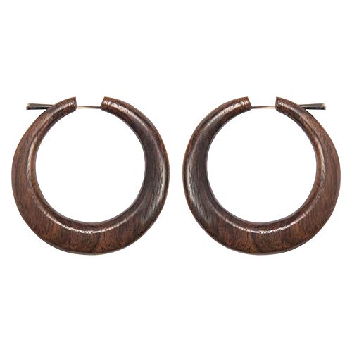 81stgeneration Naturholz 5 cm Braune Grosse Dicke Klobige Stock Creolen Ohrringe für Damen