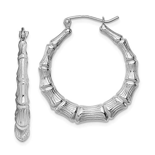 Sterling Silber JewelryWeb Ohrringe/Creolen aus Bambus