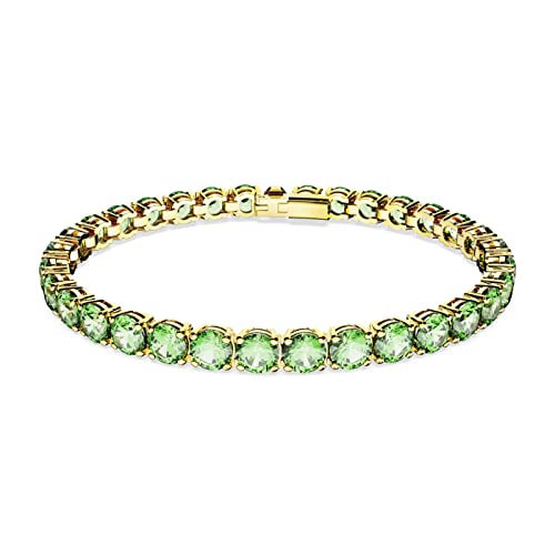 Swarovski Matrix Tennisarmband Gold aus Edelstahl Zirkonia Kristallen in der Farbe Grün, Größe M, 5658849
