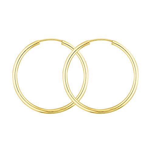 EDELIND 333/8K Gold Creolen Ohrringe 30mm - Hoop Ohrringe Set Breite 2mm aus Gelbgold für Frauen Mädchen - Basic Ohrschmuck Damenohrringe mit Schmuck Geschenk Box Made in Germany