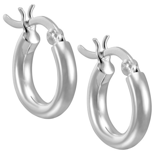 Vinani Klapp-Creolen glänzend Sterling Silber 925 Ohrringe CER