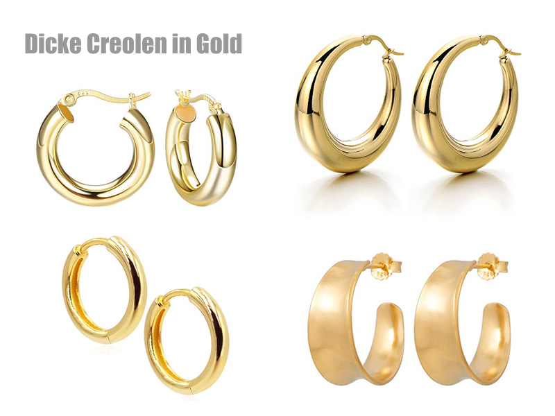 Dicke & Breite Creolen Gold