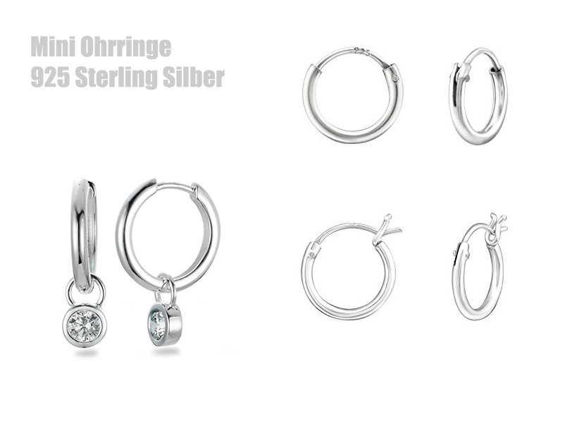 Mini Ohrringe aus Sterling Silber